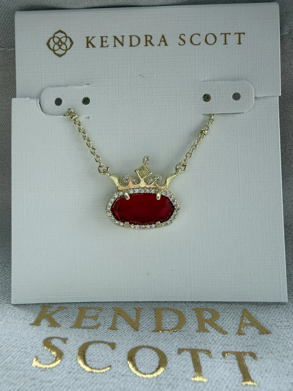 Kendra Scott Elisa Princess RED Crown Necklace